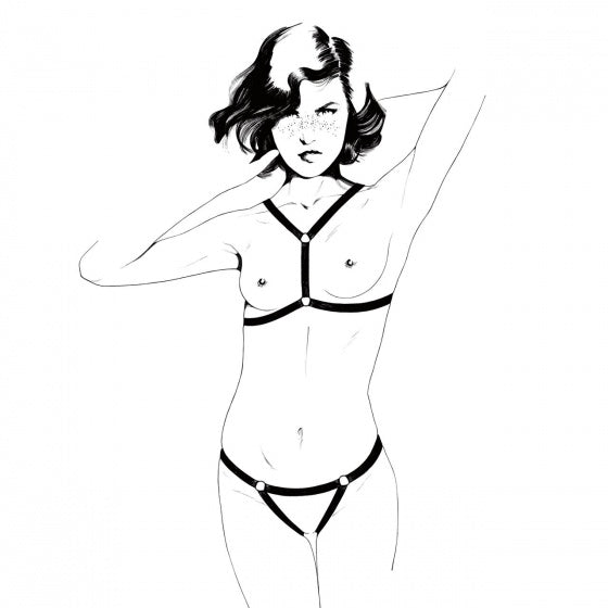 body straps love dames nylon blauw