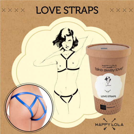 body straps love dames nylon blauw