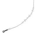 brillenkoord Nacre 66 cm staal zilver 14 parels