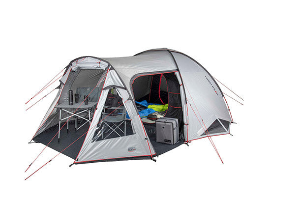 High peak Familietent Amora 5.0 4-5 persoons 500 x 330 cm grijs