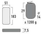 High peak dayton luchtbed - donkergrijs - 183x51x7.50cm - 1 persoons