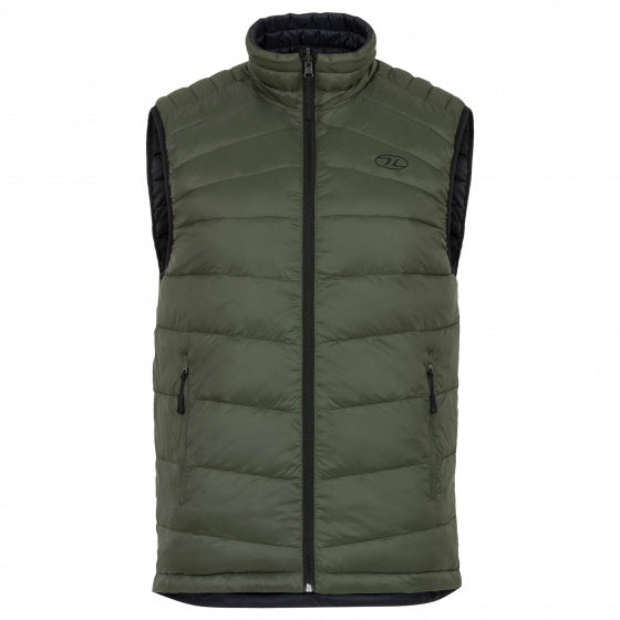 bodywarmer Reversible heren nylon groen/zwart maat XS