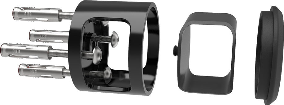 muuranker Ankr 10 x 8,5 cm staal/rubber lichtgrijs/zwart
