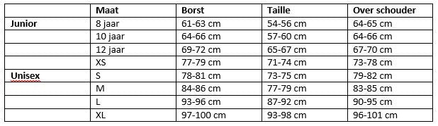 bodyprotector FlexPlus junior lycra/nylon zwart maat S