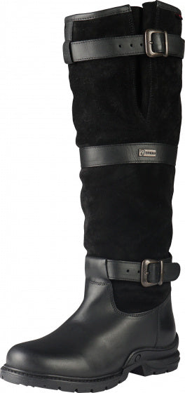 outdoorlaarzen Highlander leer/bont/suède zwart maat 45