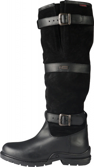 outdoorlaarzen Highlander leer/bont/suède zwart maat 45