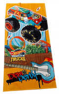 strandlaken Monster Trucks 70 x 140 cm katoen oranje