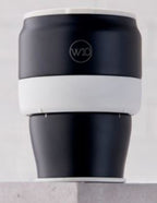 reisbeker Hazlewood 340 ml opvouwbaar RVS/rubber zwart