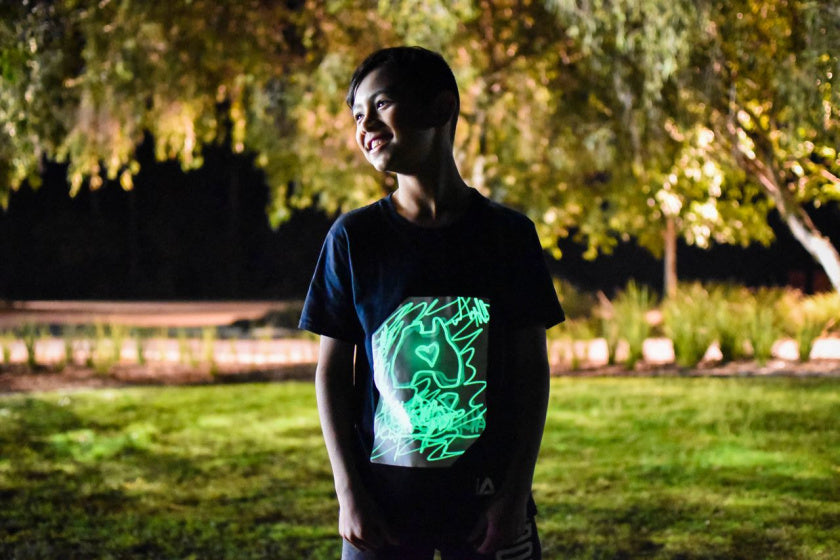 glow-in-the-dark shirt junior zwart mt 116