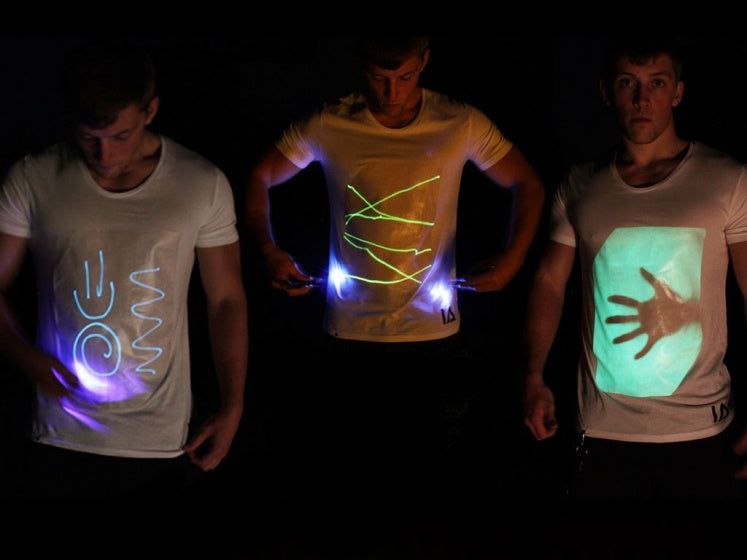t-shirt glow-in-the-dark katoen wit maat XL