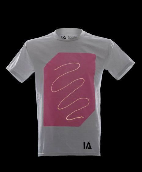 t-shirt glow-in-the-dark katoen wit/roze maat XXL