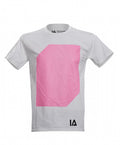 t-shirt glow-in-the-dark katoen wit/roze maat XXL