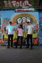 t-shirt glow-in-the-dark katoen wit/roze maat L