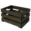 WICKED houten krat klein met koffiekophouder, (35x25x20)