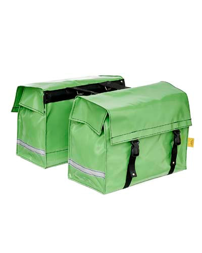 DE POORT dubbele fietstas 55L, appelgroen