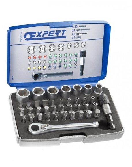 EXPERTbyFacom - E131705 koffer met bits en doppen 1/4" - 39 stuks