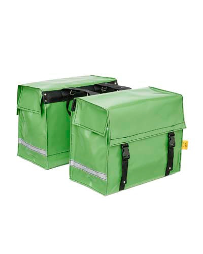 DE POORT dubbele fietstas 46L, appelgroen