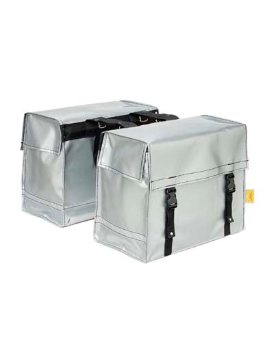 DE POORT dubbele fietstas 46L, zilver