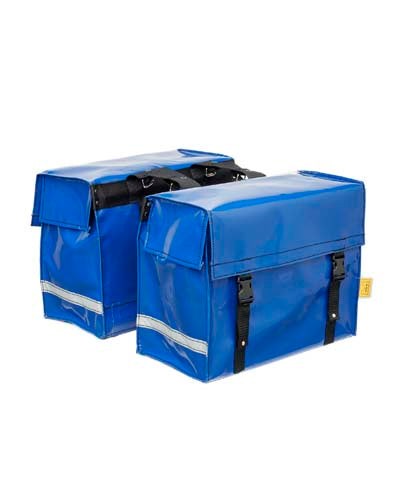 DE POORT dubbele fietstas 46L, blauw