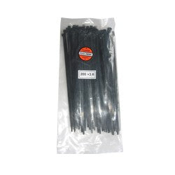 Unbranded kabelbinders 3.6x200 zwart zak a 100