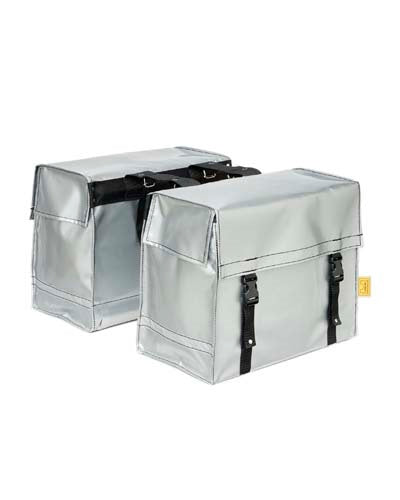 DE POORT dubbele fietstas 55L, zilver