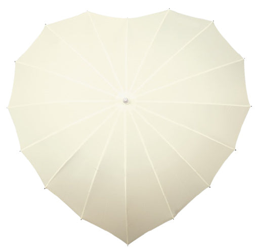 paraplu hartvormig 110 cm polyester crème
