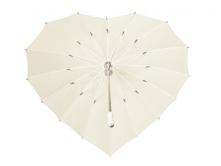 paraplu hartvormig 110 cm polyester crème