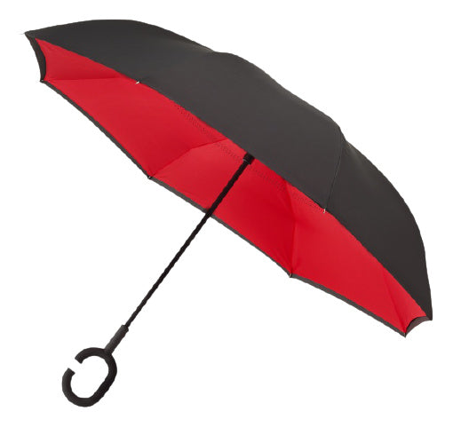 paraplu Inside Out 107 cm polyester rood/zwart