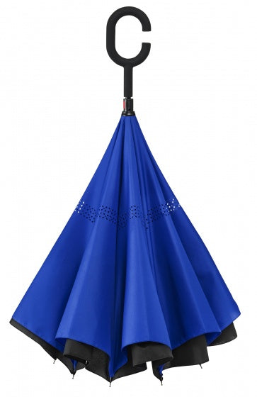 paraplu Inside Out 107 cm polyester blauw/zwart