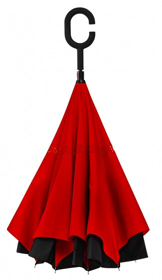 paraplu Inside Out 107 cm polyester rood/zwart