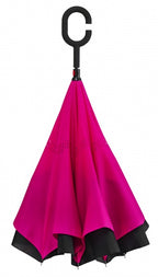 paraplu Inside Out 107 cm polyester roze/zwart
