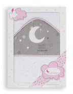 badcape Sweet Dreams junior 100 cm katoen wit/roze