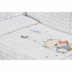 bedtextielset Beer 60 x 120 cm katoen wit/blauw 3-delig