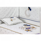 bedtextielset Maan 60 x 120 cm katoen wit/bruin 3-delig