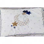 bedtextielset Maan 60 x 120 cm katoen wit/bruin 3-delig