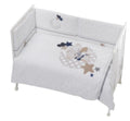 bedtextielset Maan 70 x 140 katoen wit/beige 3-delig