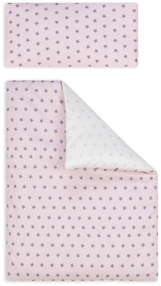 dekbedovertrek sterren 60 x 120 cm katoen roze