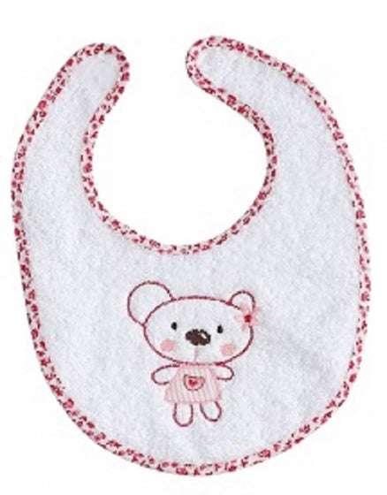slabbetje Beer junior 30 x 20 cm katoen rozewit