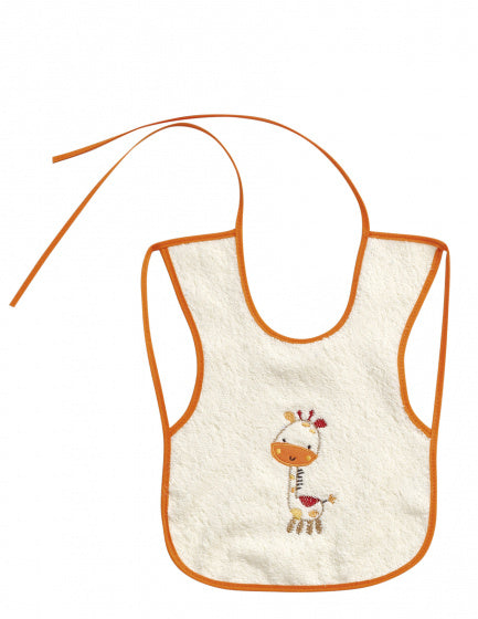 slabbetje Giraf junior 25 x 35 katoen geel