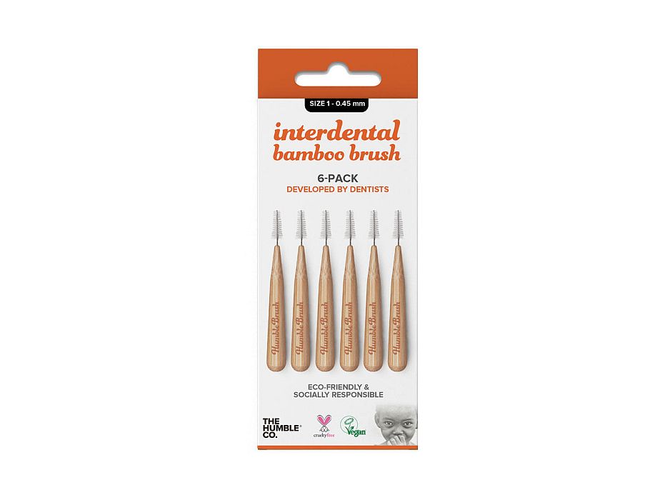The humble co. interdental borsteltje 6 st - oranje - 0.45 mm