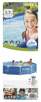 intex 28212gs frame zwembad 366x76cm + pomp