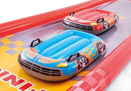 waterglijbaan junior 5,6 x 1,2 m vinyl grijs/rood 3-delig