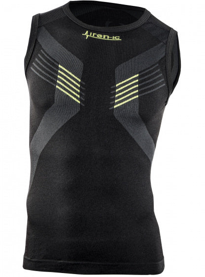 compressieshirt heren polypropyleen zwart/grijs mt S/M