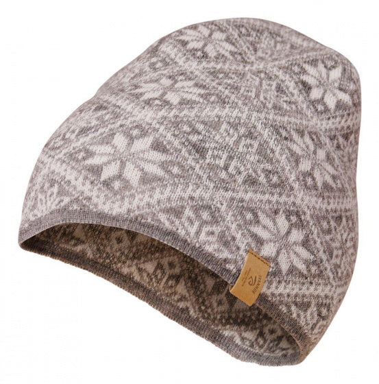 muts Freya dames wol grijs/wit one-size