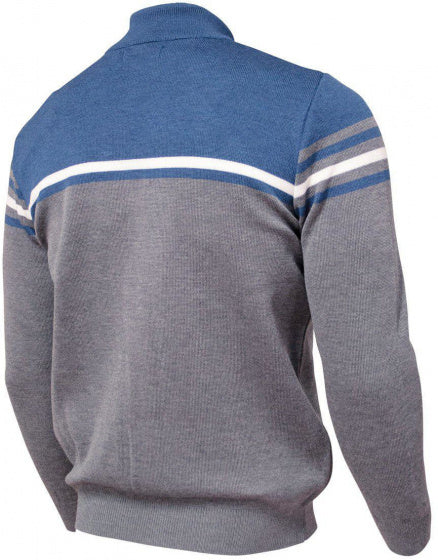 vest Sander heren merinowol grijs/blauw maat XXL