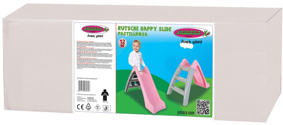 glijbaan Happy meisjes 128 x 59,5 x 72,5 cm lichtroze/grijs