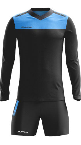 keeperskleding Bari heren polyester zwart/blauw maat S