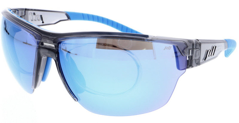 sportzonnebril unisex ovaal cat. 3. zwart/blauw