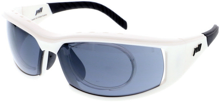 sportzonnebril unisex rechthoekig cat. 3. wit/blauwgrijs