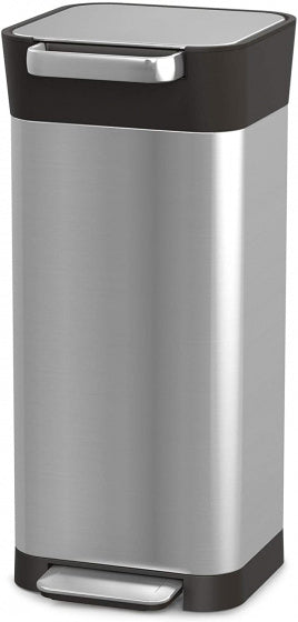afvalemmer Totem 20 liter RVS zilver/zwart